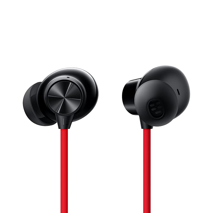 OnePlus Bullets Wireless Z2 Bluetooth Earphones with Mic – Acoustic Red | 30 Hrs Battery, Fast Charging, Deep Bass, IP55 Water Resistant