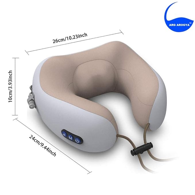 Neck Electric Massager U-Shaped Pillow with Vibration | Cervical Pain Relief, Memory Foam, Travel & Office Use