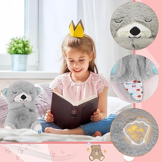Breathing Teddy Otter – Glowing Musical Plush Toy for Baby Sleep, Sensory Lights, Rhythmic Motion & Soothing Sounds