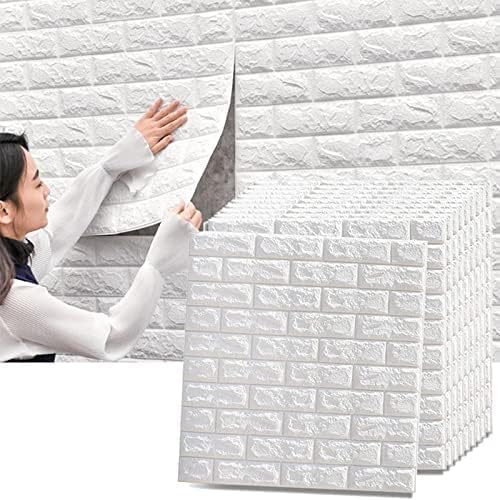 D Brick Wallpaper – PE Foam Self-Adhesive Wall Panels, Waterproof & Anti-Collision DIY Wall Stickers for Home, Bedroom, Living Room, Cafe & Office Deco