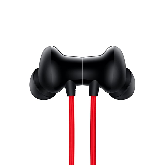 OnePlus Bullets Wireless Z2 Bluetooth Earphones with Mic – Acoustic Red | 30 Hrs Battery, Fast Charging, Deep Bass, IP55 Water Resistant