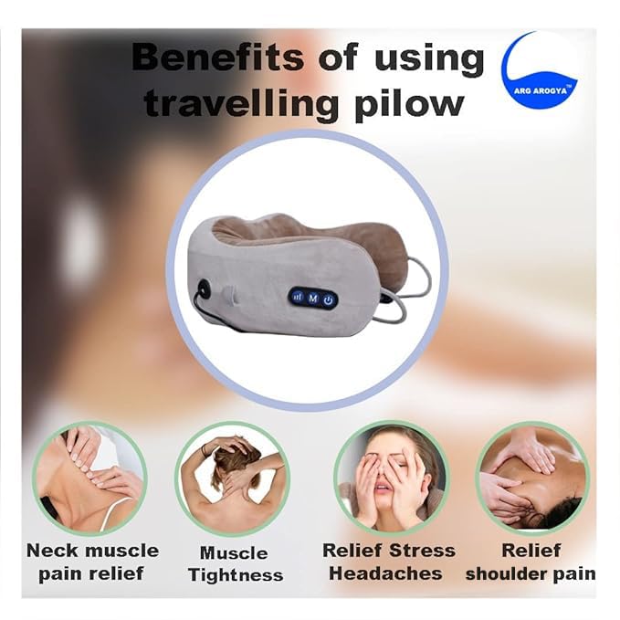 Neck Electric Massager U-Shaped Pillow with Vibration | Cervical Pain Relief, Memory Foam, Travel & Office Use
