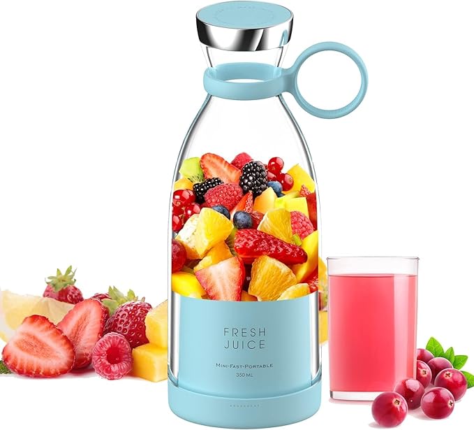 USB Rechargeable Portable Blender – 420ml Mini Juicer Bottle Mixer Grinder for Smoothies, Shakes, and Fresh Fruit Juices – Personal Size Electric Juicer Machine