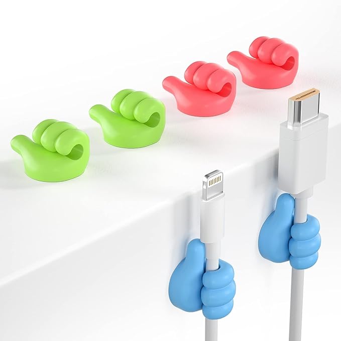Multipurpose Wall Mounted Silicone Thumb Hooks – Pack of 5, Random Colors