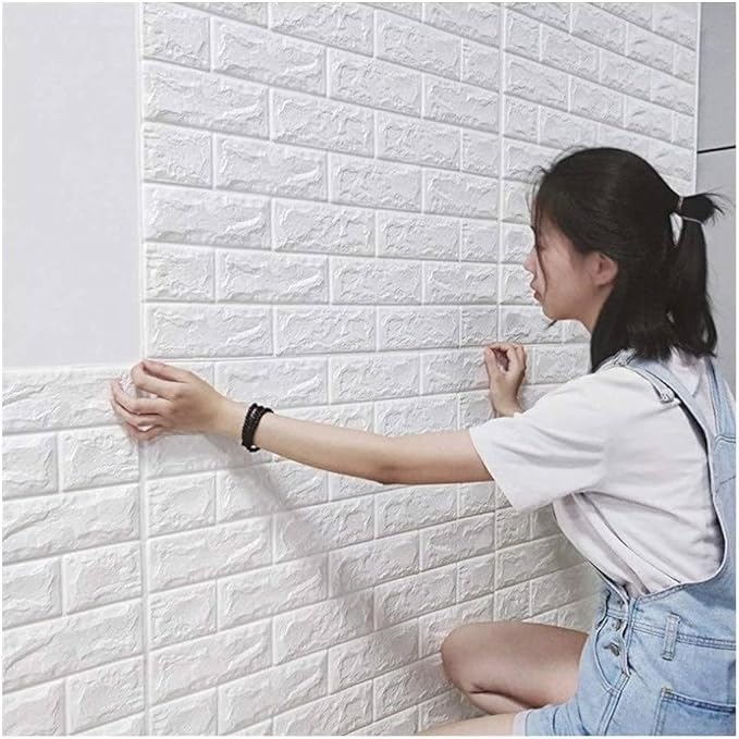 D Brick Wallpaper – PE Foam Self-Adhesive Wall Panels, Waterproof & Anti-Collision DIY Wall Stickers for Home, Bedroom, Living Room, Cafe & Office Deco