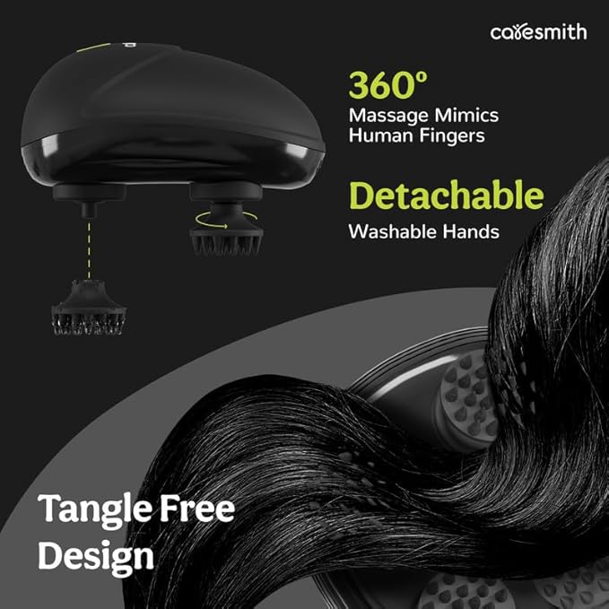 Revive Scalp Massager | 96 Silicone Kneading Points | Rechargeable Head & Body Massager for Relaxation & Hair Growth
