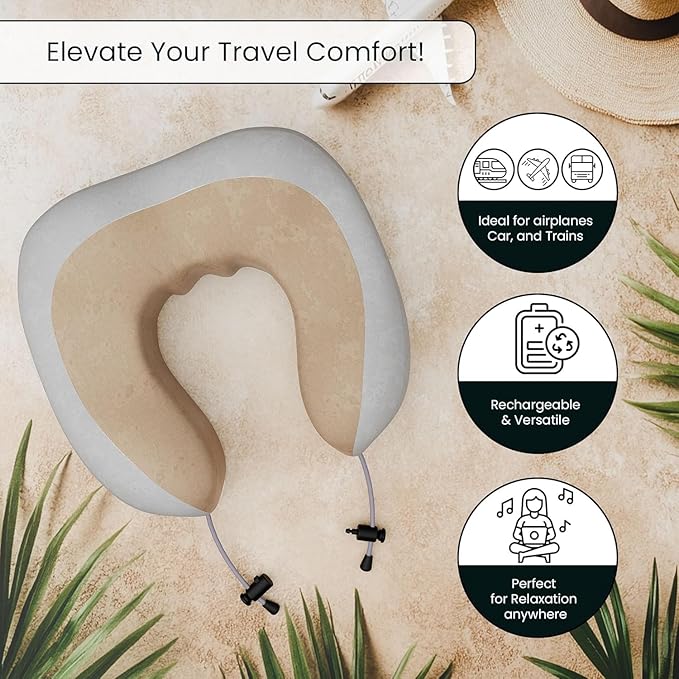 Neck Electric Massager U-Shaped Pillow with Vibration | Cervical Pain Relief, Memory Foam, Travel & Office Use