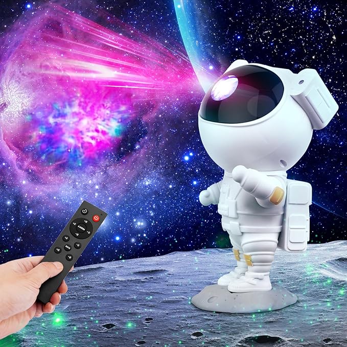 IC ICLOVER Astronaut Galaxy Projector – 5-in-1 Star Light & Nebula Lamp with Music Speaker, Moon Ambient Light & White Noise – Space Buddy Night Light for Kids & Adults, Room Decor & Gift