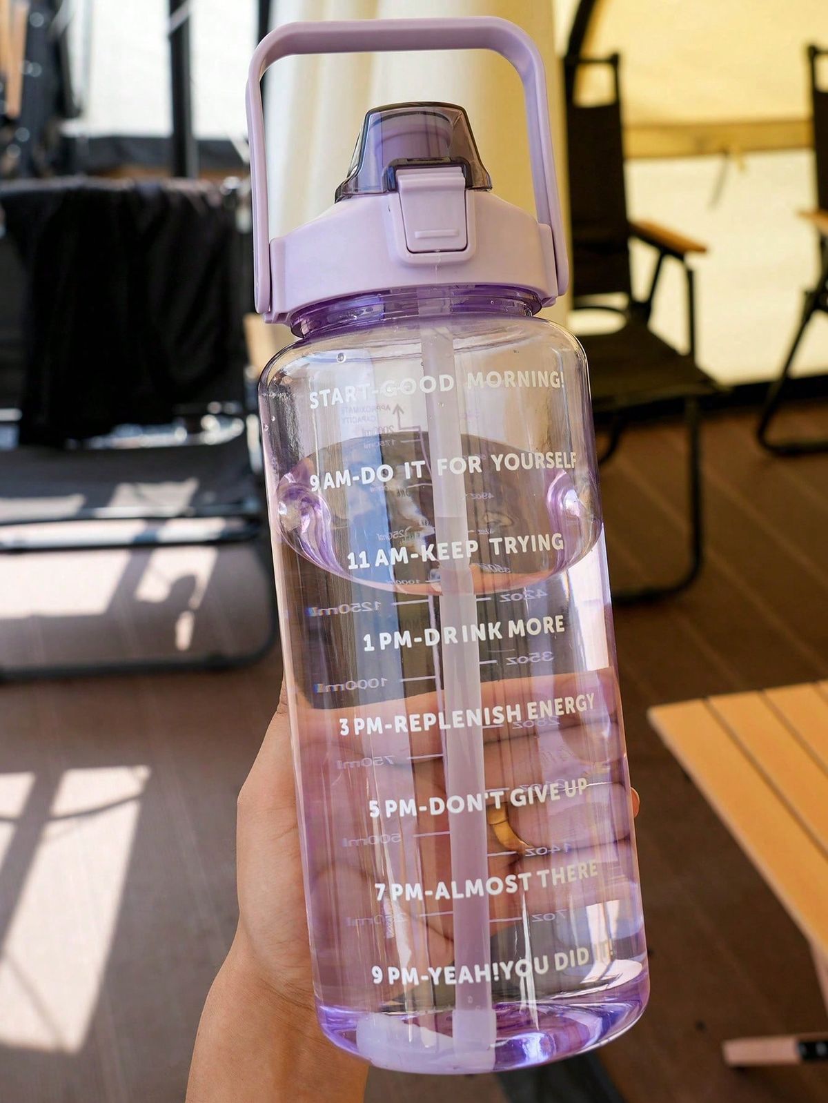 2 Litre Motivational Water Bottle with Straw, Flip Lid & Time Marker – Leakproof, BPA-Free, Portable Sports Bottle for Gym, Yoga, Travel & Daily Use