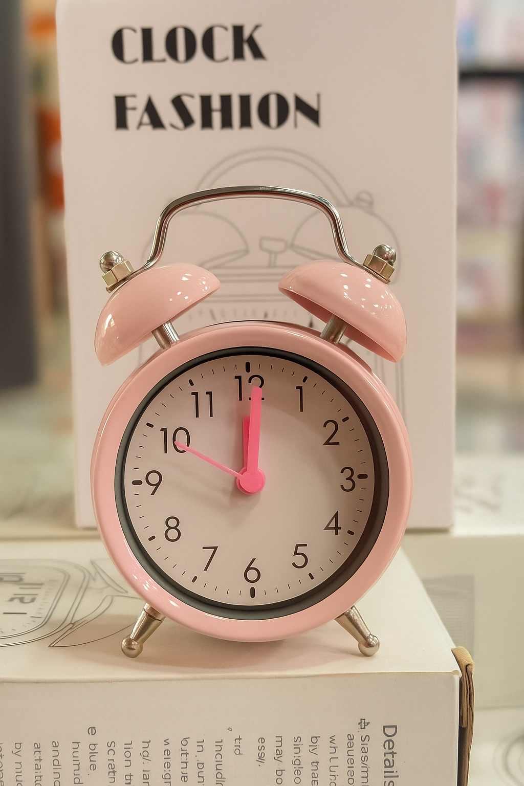 Cute Pink Mini Double Bell Alarm Clock – Retro, Durable & Portable Metal Table Clock