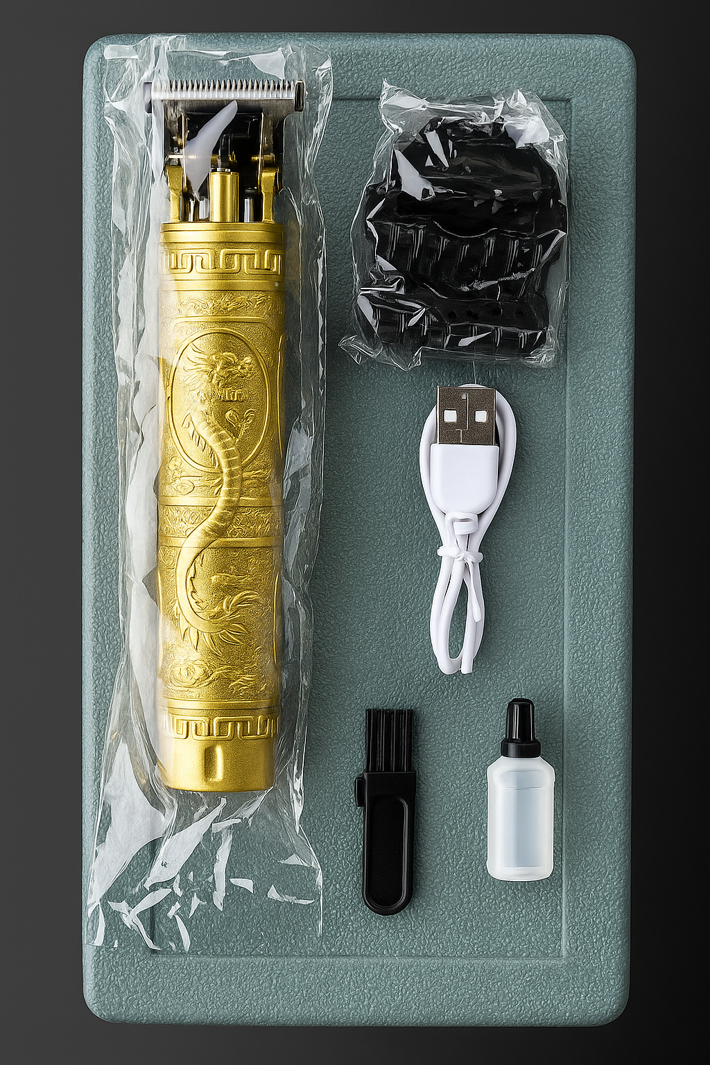 Premium Dragon Design Electric Hair Clipper – Professional Cordless Trimmer for Men