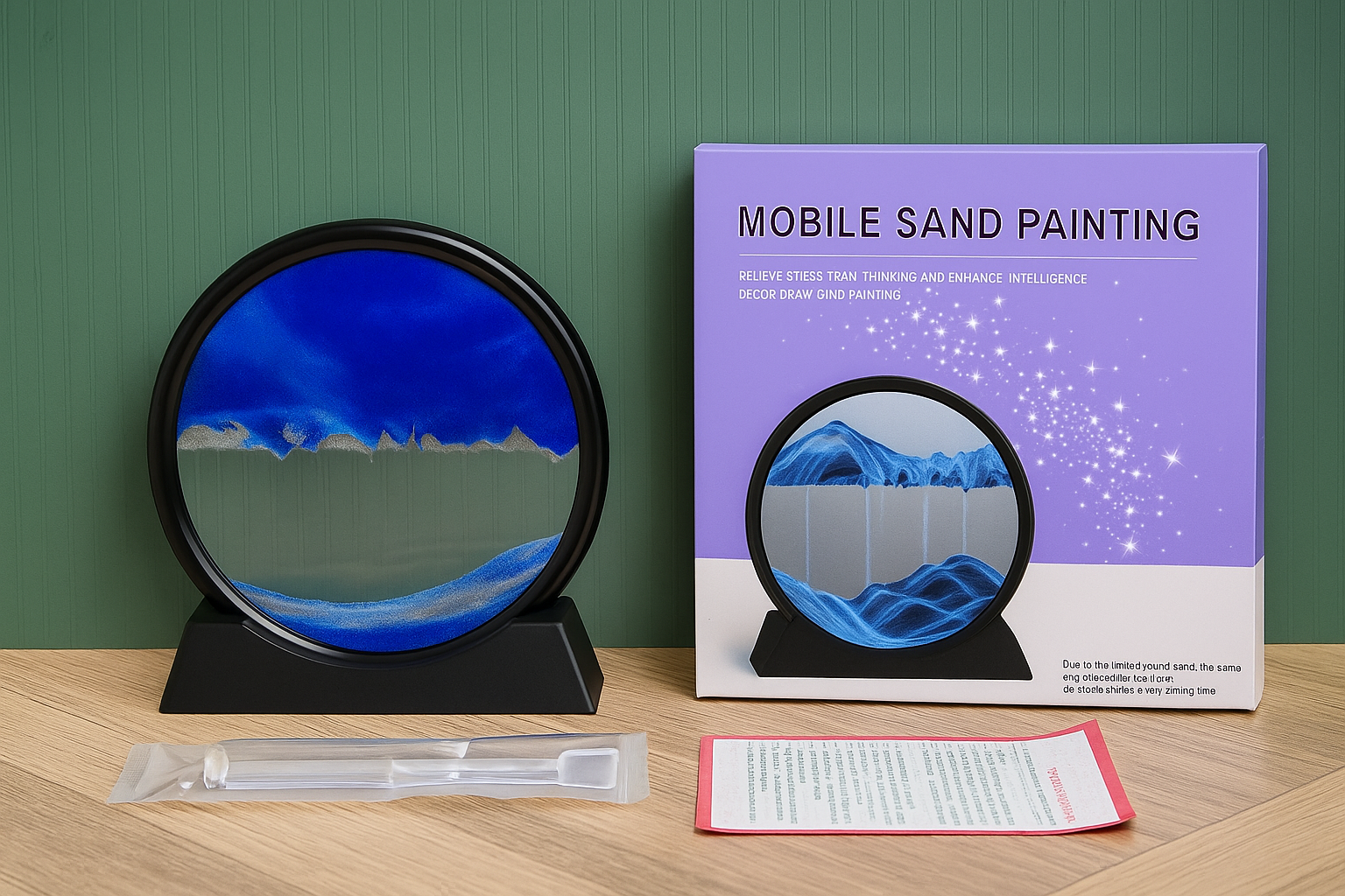 3D Moving Sand Art Picture – Deep Sea Sandscape in Motion, Flowing Sand Frame for Home & Office Decor