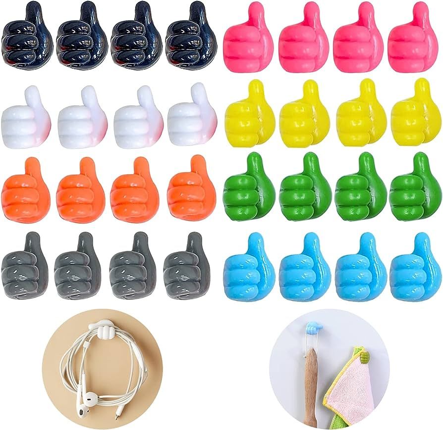 Multipurpose Wall Mounted Silicone Thumb Hooks – Pack of 5, Random Colors
