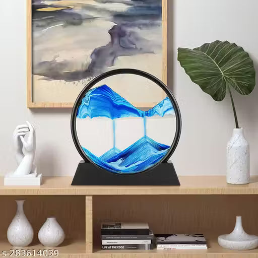 3D Moving Sand Art Picture – Deep Sea Sandscape in Motion, Flowing Sand Frame for Home & Office Decor