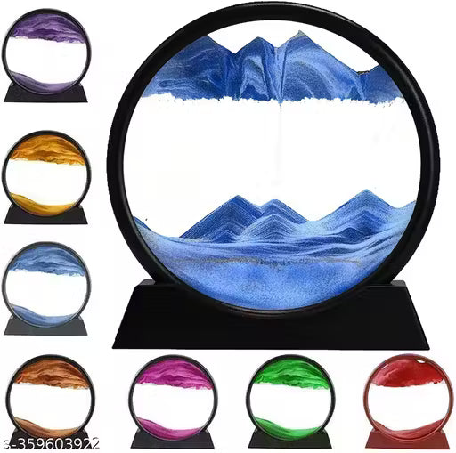 3D Moving Sand Art Picture – Deep Sea Sandscape in Motion, Flowing Sand Frame for Home & Office Decor