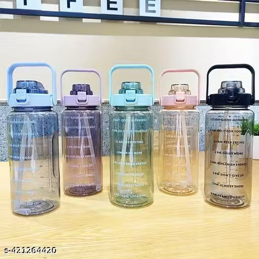 2 Litre Motivational Water Bottle with Straw, Flip Lid & Time Marker – Leakproof, BPA-Free, Portable Sports Bottle for Gym, Yoga, Travel & Daily Use